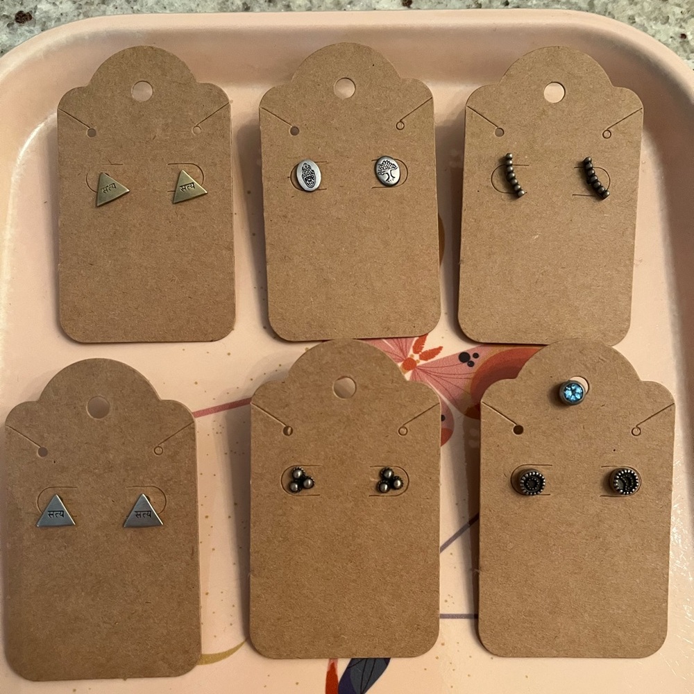 Satya- stamped stud earrings